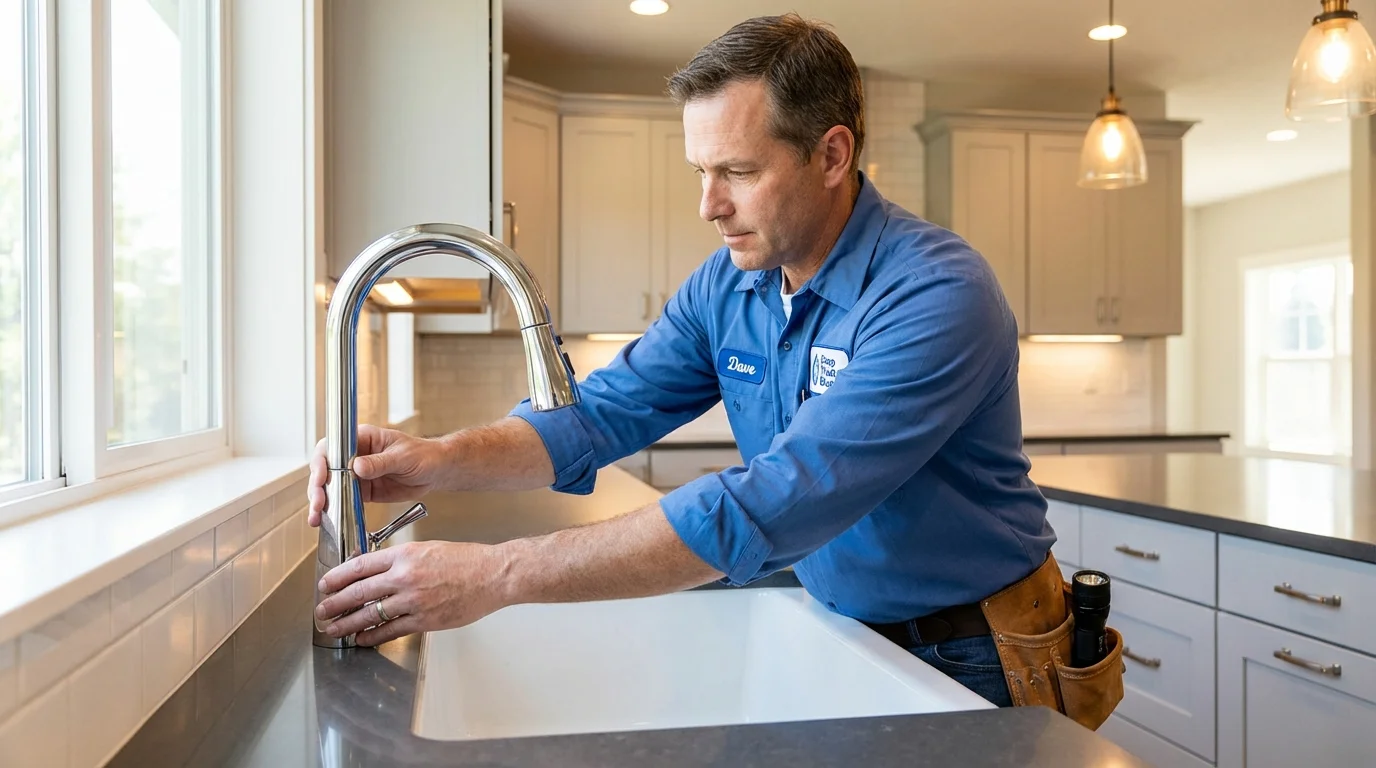 Kitchen faucet installation by Johns Plumbing LLC in Belle Plaine